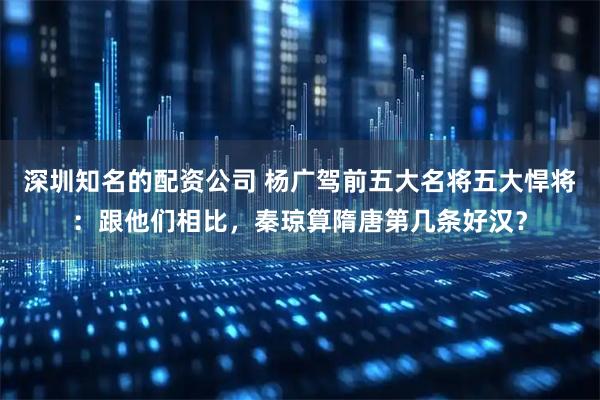 深圳知名的配资公司 杨广驾前五大名将五大悍将:跟他们相比,秦琼算隋唐第几条好汉?